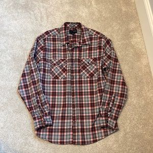 Men’s Hurley Nike Dri-Fit Red Plaid Button Down L
